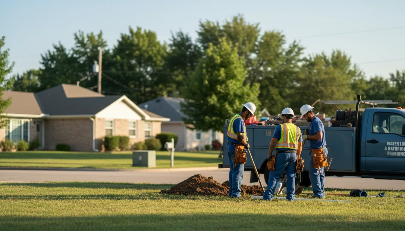 Residential water line and bathroom plumbing service in Mylo, ND
